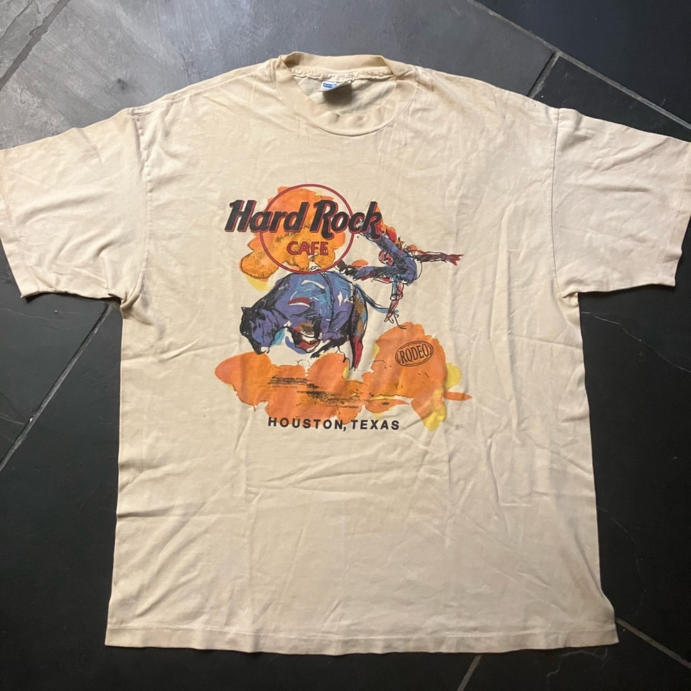 Men’s Size XL Hard Rock Cafe Houston T-Shirt with Colorful Graphic